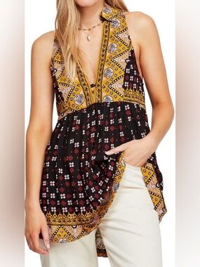Free People Charlotte Sleeveless Printed Top